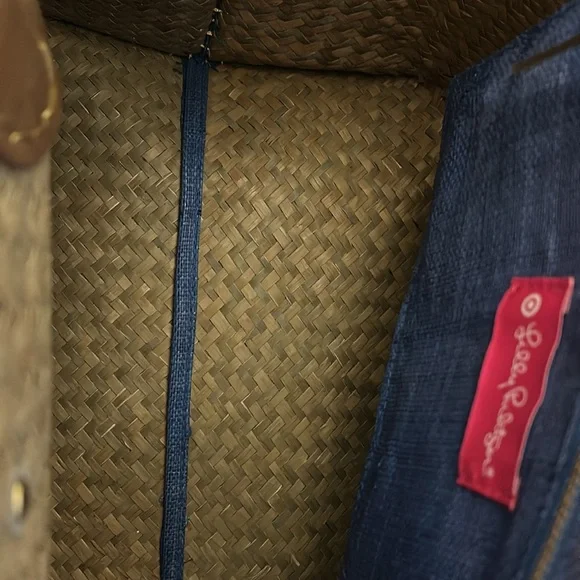 Lilly Pulitzer Blue beach bag with Scarf with Tropical Print - Picture 3 of 4